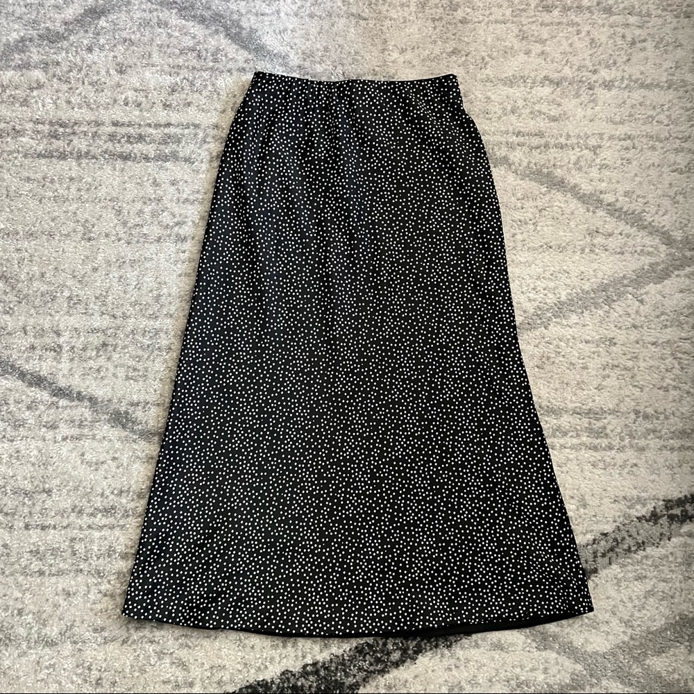 Black Polka Dot Midi Skirt - Classic Women's Skirt